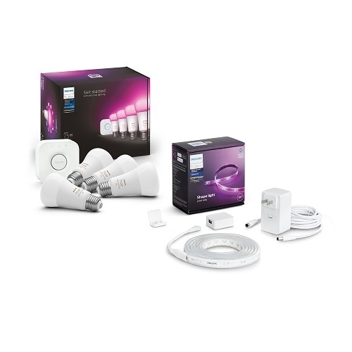 Philips Hue White and Color Ambiance 75W Starter Kit + Lightstrip Plus Basekit 1