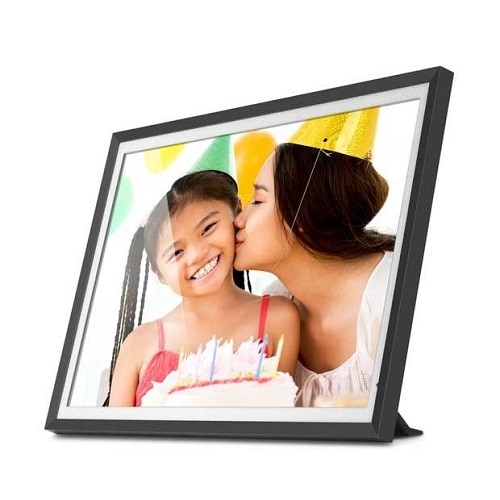 Aluratek Dual-band 2.4Ghz, 5Ghz WiFi Touchscreen Digital Photo Frame with 3K Resolution, Light Sensor and 32GB Built-in Memory - 13.5 inch 1