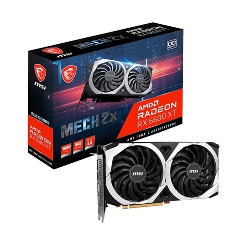 MSI Radeon RX 6600 XT MECH 2X 8G OC - Graphics card - Radeon RX 6600 XT - 8  GB GDDR6 - PCIe 4.0 - HDMI, 3 x DisplayPort
