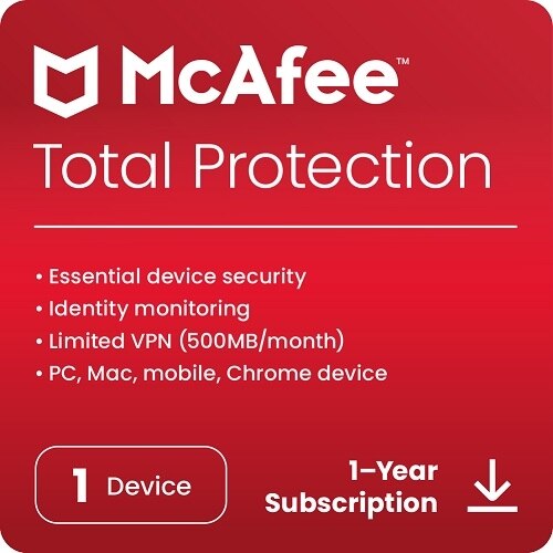 Download McAfee Total Protection 1 Device 1 Year Subscription