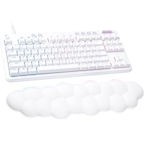 Logitech G713 Wired Gaming Keyboard, Tactile Switches (GX Brown), and Keyboard Palm Rest, White Mist - tenkeyless 1