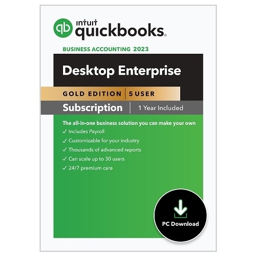 Download Intuit QuickBooks Enterprise Gold 2023 12 Month Subscription 5 User 1
