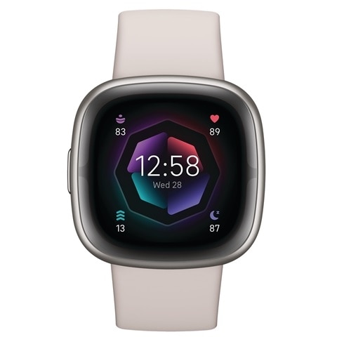 Fitbit Sense 2 Smart Watch - Lunar White / Platinum Aluminum 1