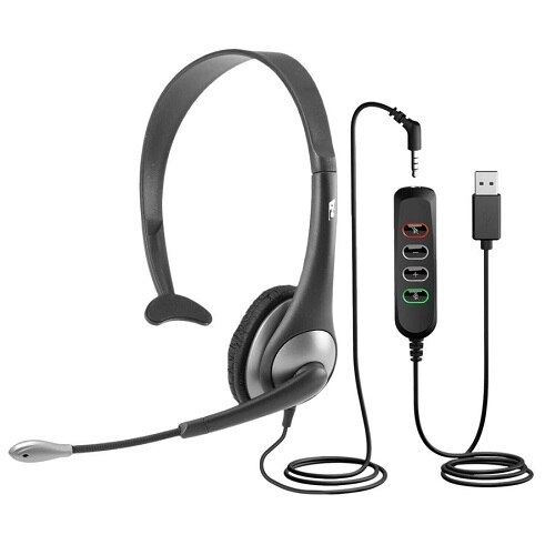 Cyber Acoustics AC104USB Mono 3.5mm and USB Controller Headset Dell USA