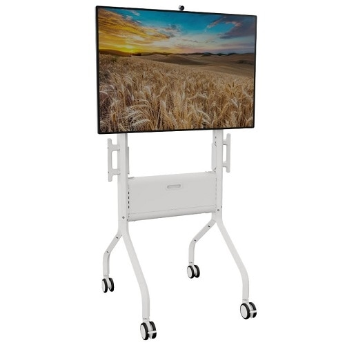 Chief Voyager Manual height Adjustable AV Mobile Cart - For 50-85 Inch Displays - Mobile TV Cart - White 1