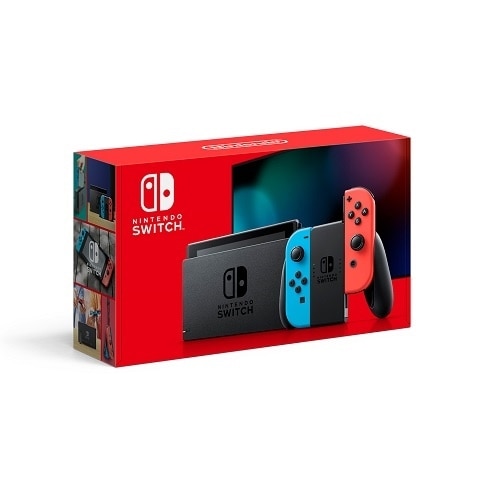 Nintendo Switch with Neon Blue and Neon Red Joy-Con - Game console - Full HD - black, neon red, neon blue