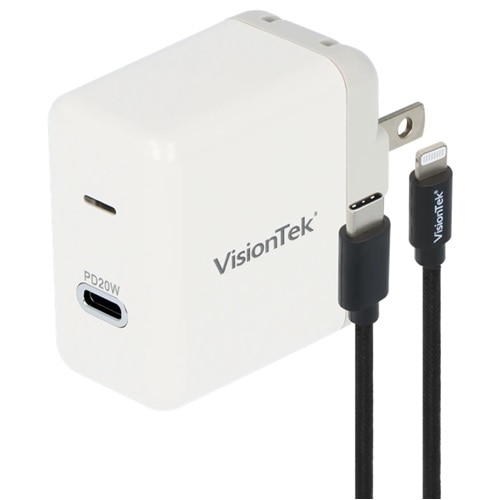 VisionTek 20W USB-C Power Adapter with Lightning Cable 1