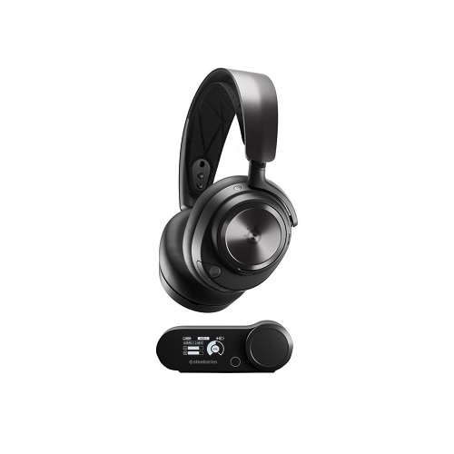 SteelSeries Arctis Nova Pro Wireless Headset system full size Bluetooth 2.4 GHz radio frequency wireless active noise canceling for