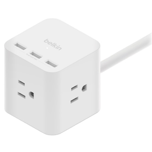 Belkin 3-Outlet Power Cube with 5-Foot Cord and USB-A Ports 1