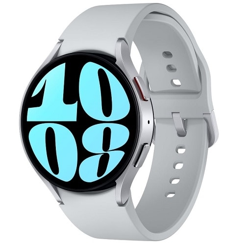 Samsung Galaxy Watch6 - 44 mm - smart watch with sport band - silver - band size: M/L - display 1.5" - 16 GB - NFC, Wi-Fi, Bluetooth - 1.17 oz - silver 1