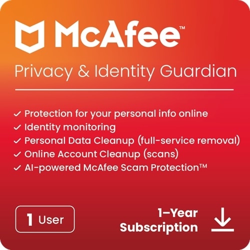 McAfee® Privacy & Identity Guardian Online Protection Software - 1 User, 1-Year Subscription 1