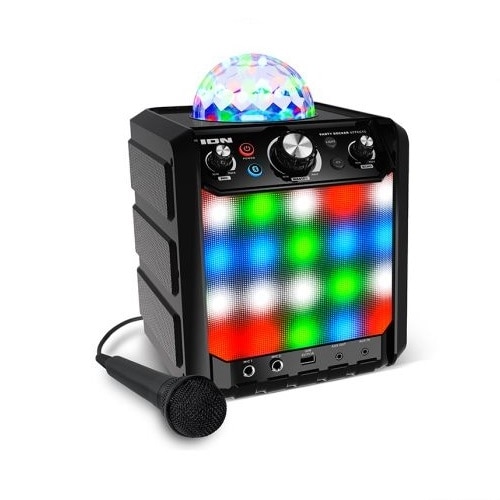 ION IPA78E Party Rocker Effects Bluetooth Wireless Speaker With LightShow Includes Microphone Black 1