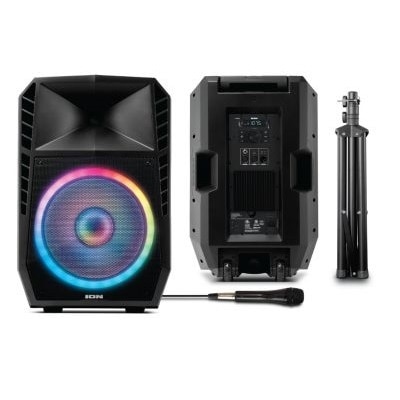 ION Total PA Spartan Bluetooth 500 Watt Speaker System With Lights, Stand and Mic (Black) 1