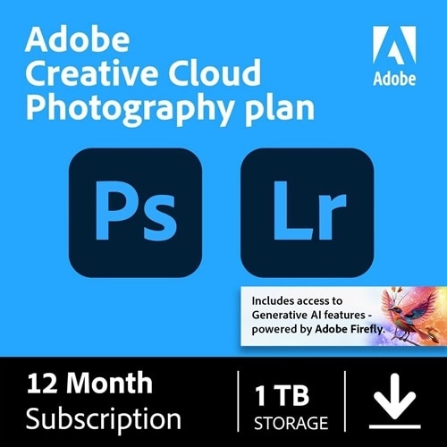 Download Adobe Creative Cloud Photography plan with 1TB 1 YR 1 User 1