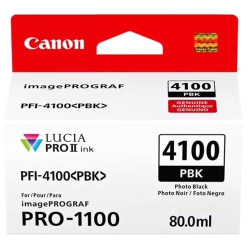 Canon Lucia PRO II PFI-4100 Original Inkjet Ink Cartridge - Photo Black - 1 / Pack 1