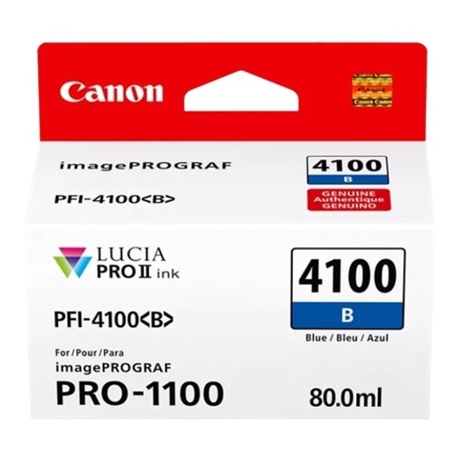 Canon Lucia PRO II PFI-4100 Original Inkjet Ink Cartridge - Blue - 1 / Pack 1