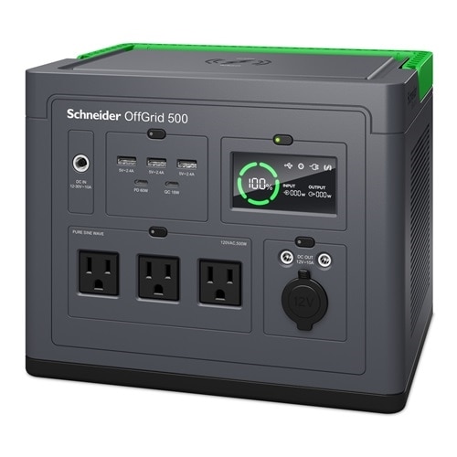 Schneider OffGrid Portable Power Station 500, 120V, 517Wh