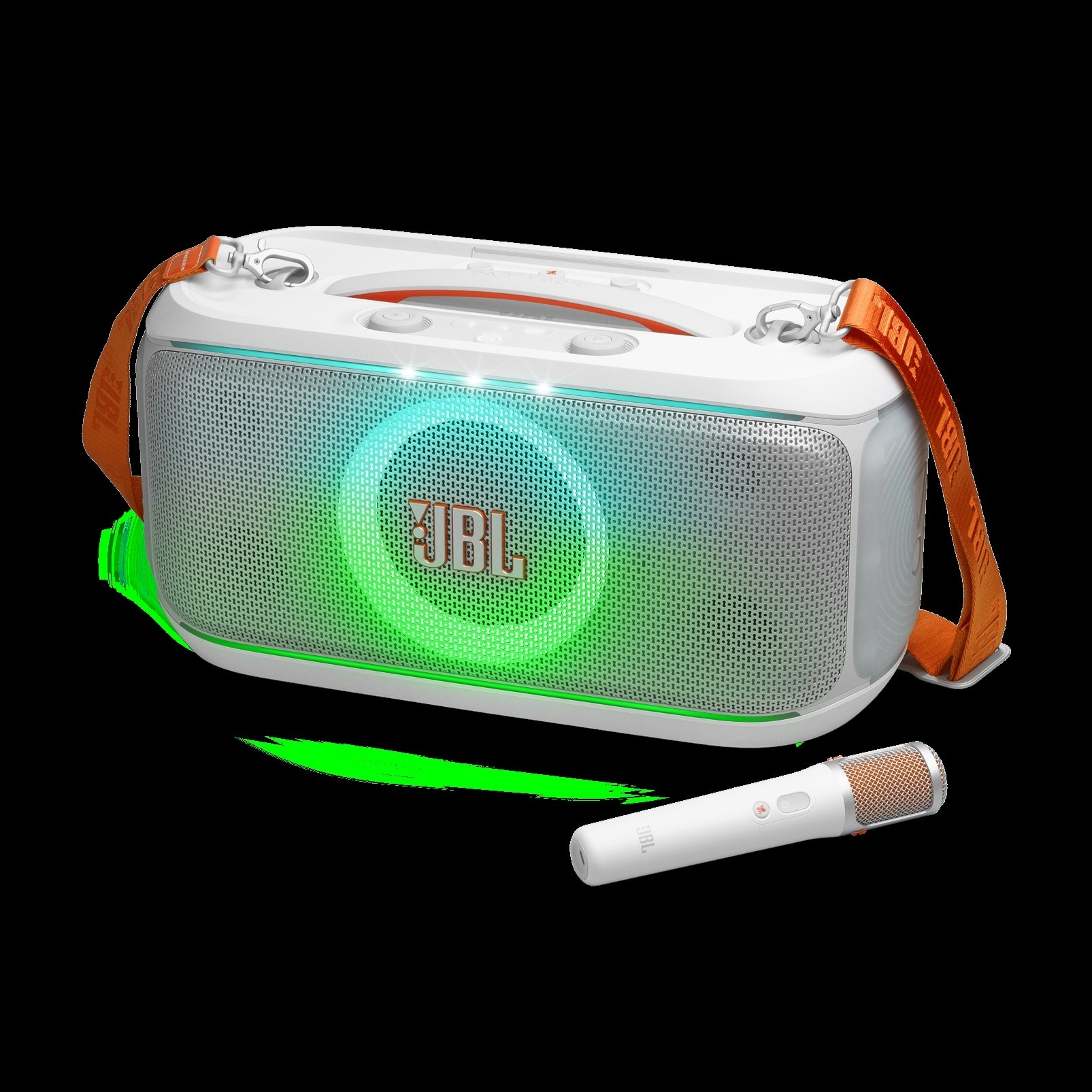 JBL Party Box On The Go 2 w/ AI enhanced microphone - White 1