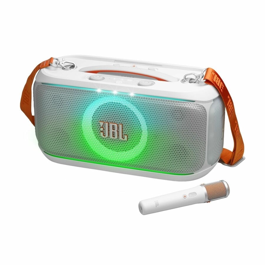 JBL Party Box On The Go 2 w/ AI enhanced microphone - White 1