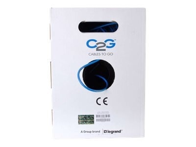 C2G 1000ft Cat6 Bulk Ethernet Cable - In-Wall CM-Rated - Stranded - Blue - bulk cable - 1000 ft - blue 1