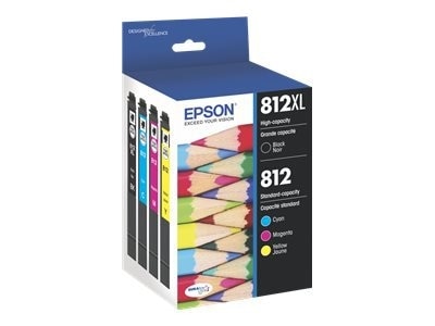 Epson 812XL/812 - 4-pack - Hight Capacity (black) + Standard Capacity - black, yellow, cyan, magenta - original - ink... 1