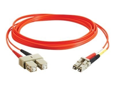 Multimode LC SC-62.5/125 Duplex Fiber Patch Cable with Clips-9.84 ft 1