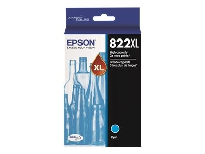 Epson 822XL - High Capacity - cyan - original - ink cartridge - for WorkForce Pro WF-3820, WF-4820, WF-4830 1
