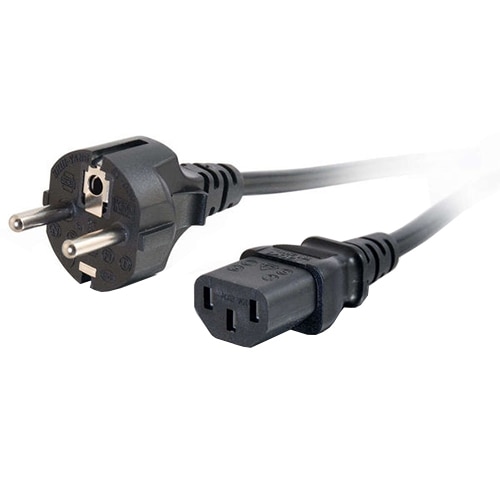 C2G Universal Power Cord - Cable de alimentación - IEC 320 EN 60320 C13 - CEE 7/7 (SCHUKO) (M) - 1 m (3.28 ft) - moldeado - negro - Europa 1