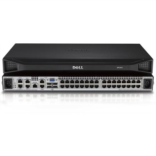 Switch KVM remoto de 32 puertos Dell DMPU4032-G01 con 4 usuarios remotos, un usuario local y fuente de alimentación doble 1