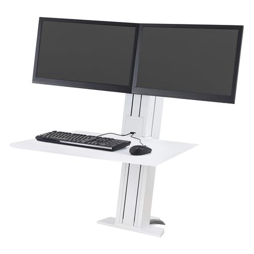 WorkFit-SR, soporte dual de escritorio para trabajar de pie o sentado (blanco) 1