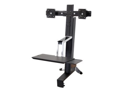 Ergotron WorkFit-S Dual Sit-Stand Workstation - Pied - acier - noir - Taille d'écran : 22" 1