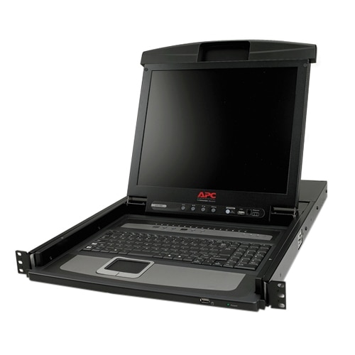 APC LCD Console - Console KVM avec commutateur KVM - 16 ports - PS/2 - 17-pouce - rack-montable - VGA - noir - 1U 1
