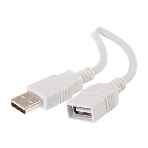 C2G 2m USB Extension Cable - USB A Male to USB A Female Cable - Câble USB - USB (F) pour USB (M) - 2 m - blanc 1