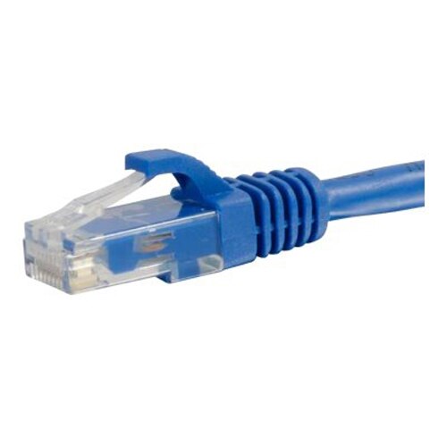 C2G Cat5e Snagless Unshielded (UTP) Network Patch Cable - Cordon de raccordement - RJ-45 (M) pour RJ-45 (M) - 10.66 m - UTP - CAT 5e - moulé, sans crochet, bloqué - bleu 1