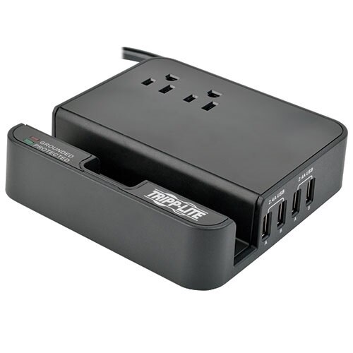 Tripp Lite 4-Port USB Charging Station Surge 2 Outlet Ipad Tablet Stand - 15 A - CA 120 V - 1560 Watt - noir 1
