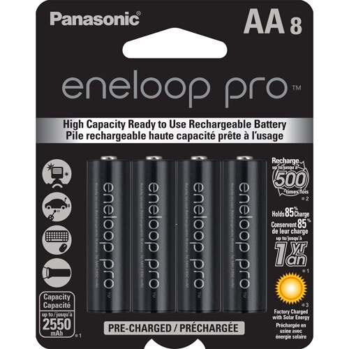 Panasonic eneloop pro BK-3HCCA8BA - Batterie 8 x type AA - NiMH - (rechargeables) - 2550 mAh 1