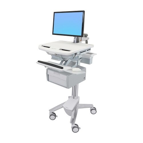 Ergotron Cart with LCD Arm, 1 Tall Drawer - Chariot pour écran LCD/clavier/souris/CPU/ordinateur portable/lecteur de codes à barres - Taille d'écran : jusqu'à 24 pouces 1