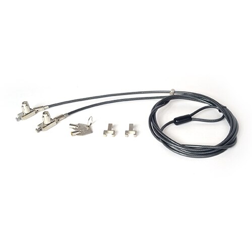 Noble Double head T-Bar Lock with barrel key and cable trap - Câble pour verrouillage Laptop - argent - 1.8 m 1