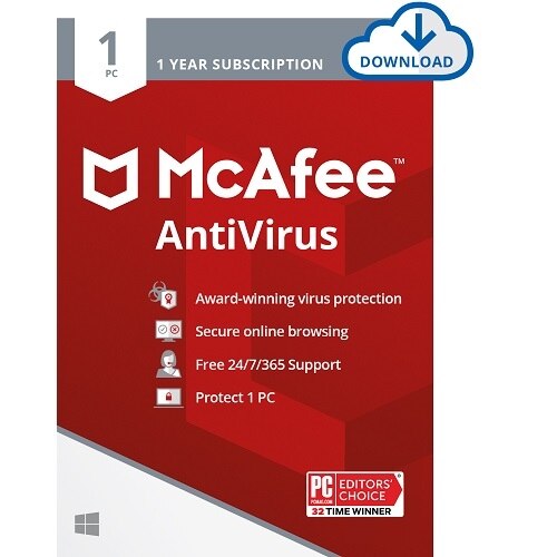 McAfee AntiVirus - Licence d'abonnement (1 an) - 1 PC - téléchargement - Win 1