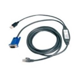 Avocent - Keyboard / video / mouse (KVM) cable - USB, DB-15 (M) to RJ-45 (M) - 3.05 m 1