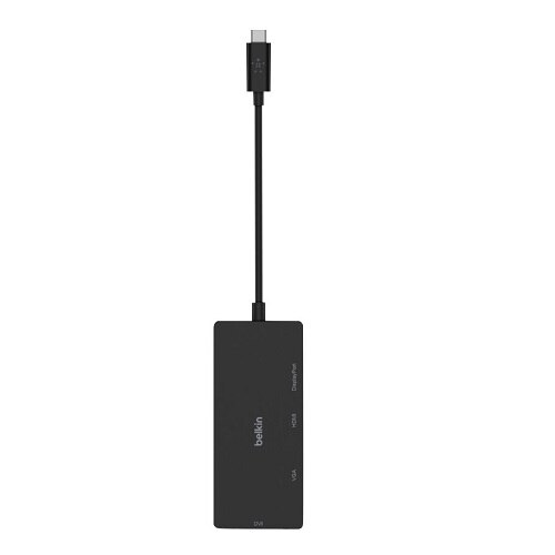 Belkin - Adaptateur vidéo - USB-C (M) pour HD-15 (VGA), DVI-I, HDMI, DisplayPort (F) - noir - support 4K 1