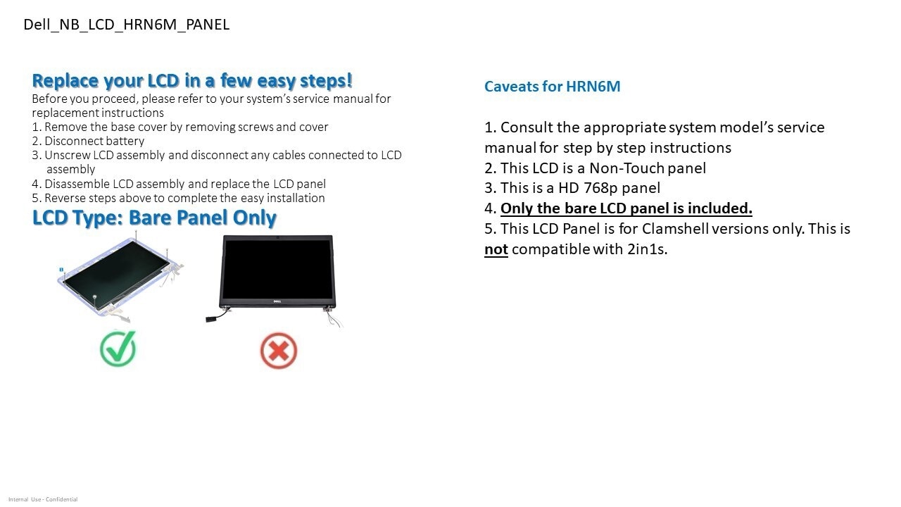 Écran LCD non tactile Dell HD 15,6" antiéblouissement 1