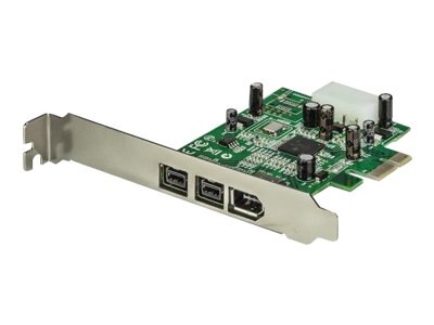 2-port StarTech.com Carte Adaptateur PCI Express vers 3 Ports FireWire - 1x SP4 Mâle - 1xFireWire 400 Femelle 1394a 2... 1