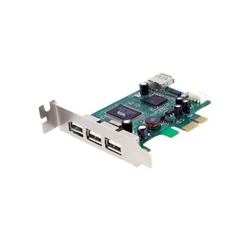 4-port StarTech.com Carte contrôleur PCIe à 4 ports USB 2.0 - 3x USB A externe - 1x USB A interne - adaptateur USB - ... 1