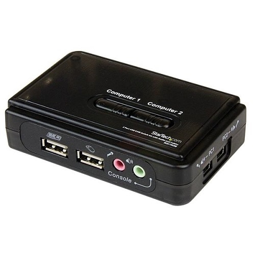 2-port StarTech.com Kit commutateur KVM USB VGA à 2 ports avec audio et câbles - Switch écran clavier souris - Noir -... 1