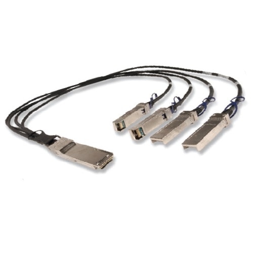 デル 40GbE QSFP+ to 4 x 10GbE SFP+ Passive Copper Breakout Cable - ネットワークケーブル - 2 メーター 1