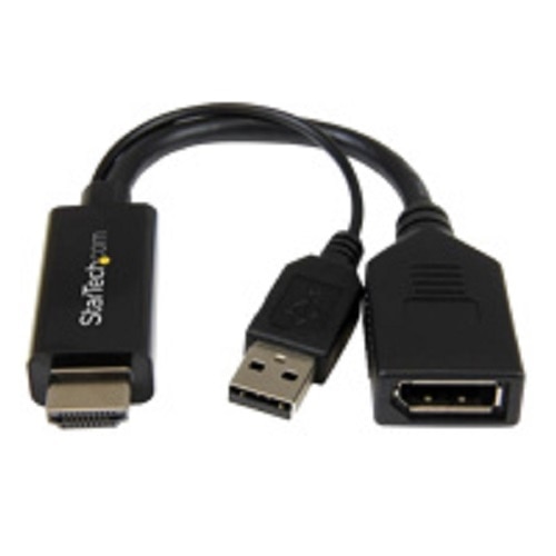 StarTech HDMI-DisplayPort変換ｱﾀﾞﾌﾟﾀ(USBﾊﾞｽﾊﾟﾜｰ対応)4K解像度  入力:HDMI(ｵｽ)-出力:DP(ﾒｽ)USB延長ｹｰﾌﾞﾙ付属 #HD2DP