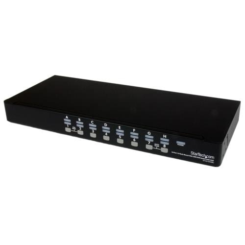 16ポート StarTech.com 16 Port Rackmount USB KVM Switch Kit with OSD and Cables - 1U (SV1631DUSBUK) - KVMスイッチ - 16 ポート 1