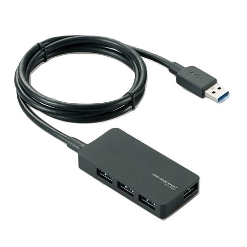 ELECOM USB3.0ハブ/ACアダプタ付/セルフパワー/4ポート/ブラック #U3H-A408SBK 1