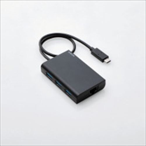 ELECOM 有線LANアダプタ/Giga対応/USB3.1/Type-C/USBハブ付/ブラック #EDC-GUC3H-B